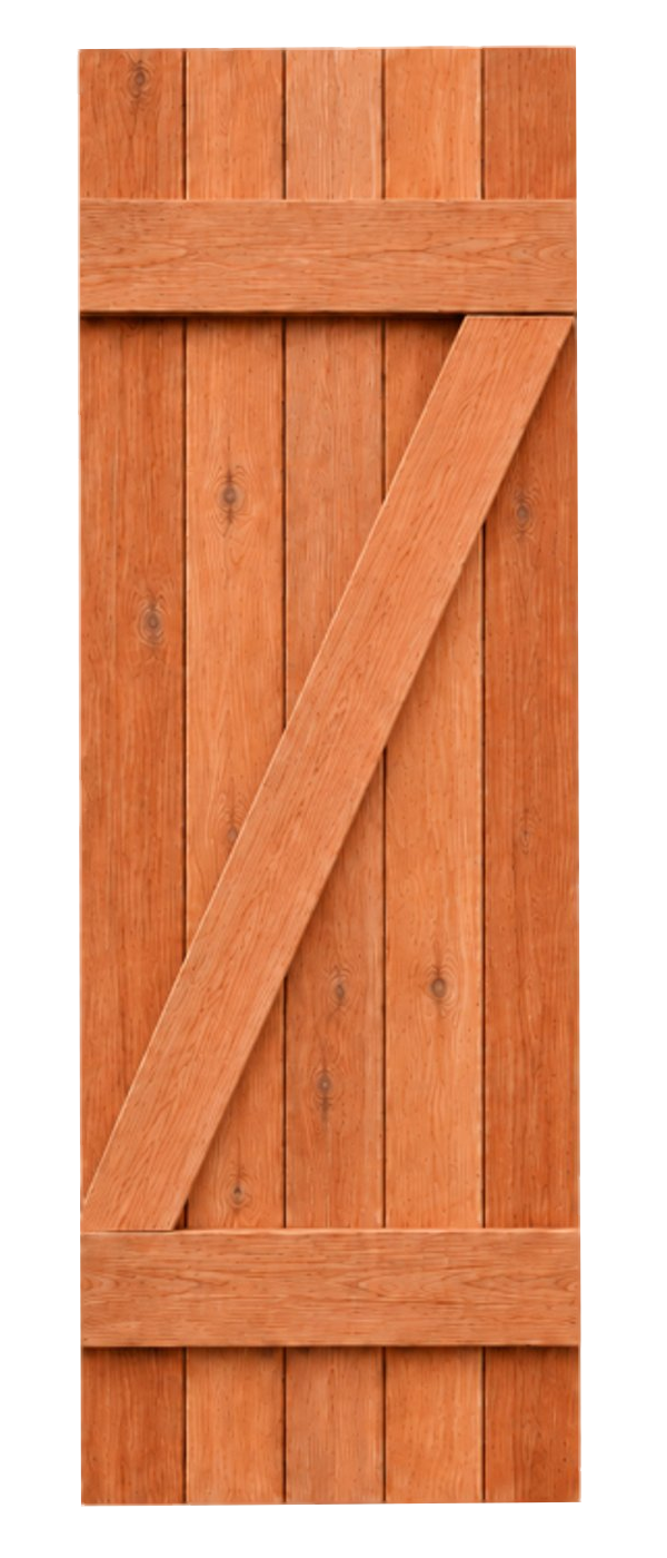 Cedar board and batten shutter