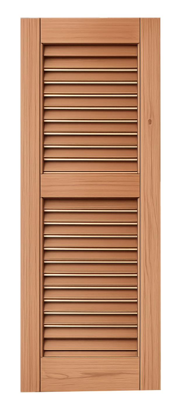 Cedar louvered shutter